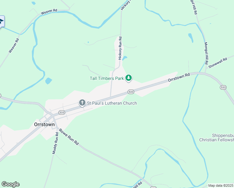 map of restaurants, bars, coffee shops, grocery stores, and more near 3237 Orrstown Road in Orrstown