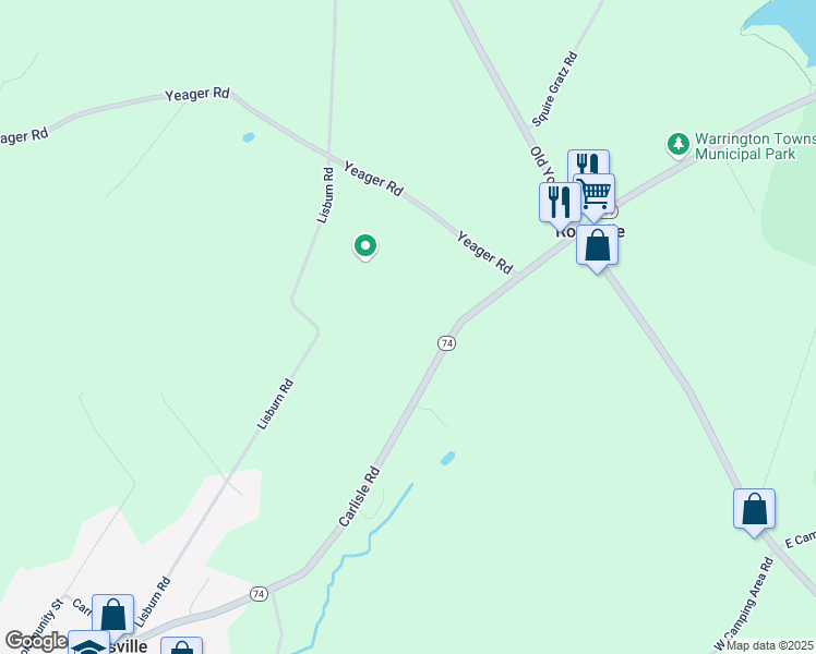 map of restaurants, bars, coffee shops, grocery stores, and more near 7635 Carlisle Road in Wellsville
