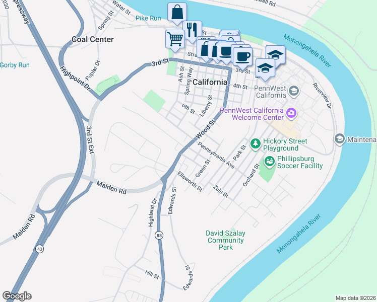 map of restaurants, bars, coffee shops, grocery stores, and more near 850 Spear Street in California