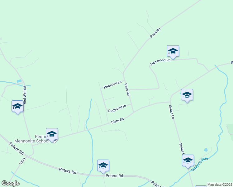 map of restaurants, bars, coffee shops, grocery stores, and more near 5151 Laurel Lane in New Holland