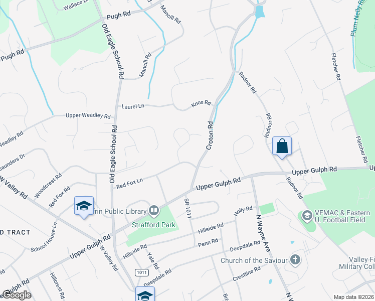 map of restaurants, bars, coffee shops, grocery stores, and more near in Wayne