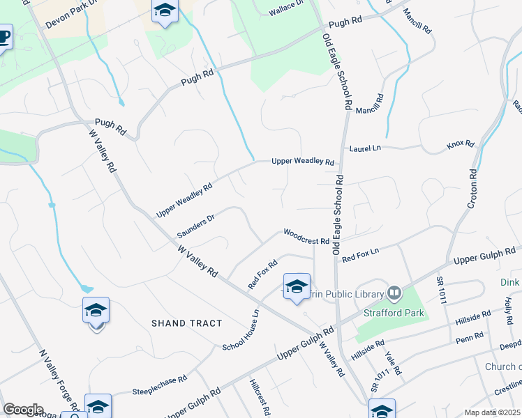 map of restaurants, bars, coffee shops, grocery stores, and more near 514 Barton Lane in Wayne