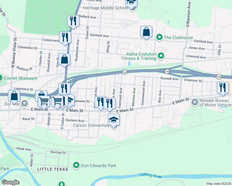 map of restaurants, bars, coffee shops, grocery stores, and more near 42 Fairmont Avenue in Newark