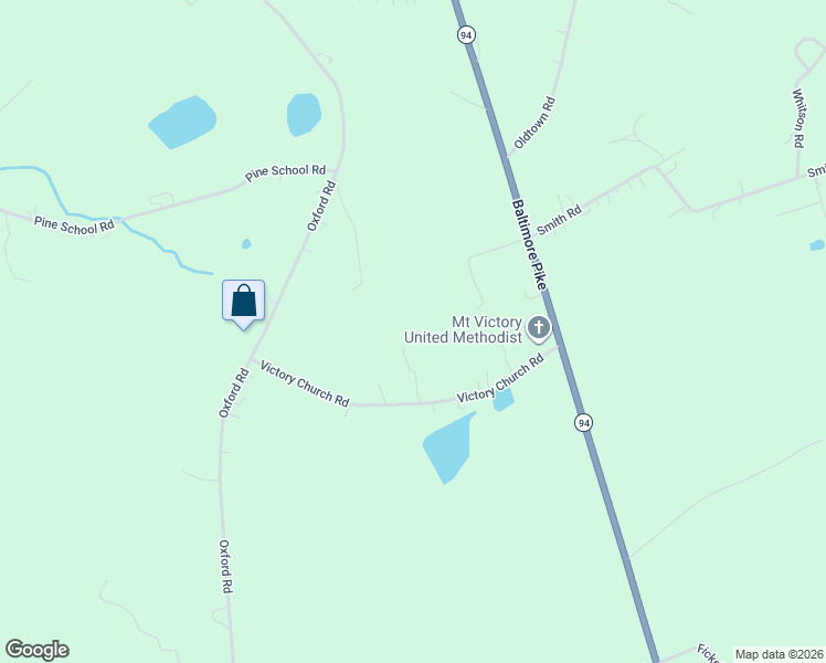 map of restaurants, bars, coffee shops, grocery stores, and more near 53 Victory Church Road in Gardners