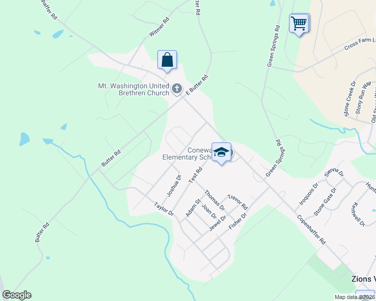 map of restaurants, bars, coffee shops, grocery stores, and more near 80 Andrew Drive in York