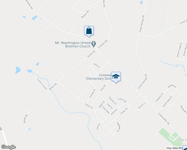 map of restaurants, bars, coffee shops, grocery stores, and more near 265 Dylan Drive in York