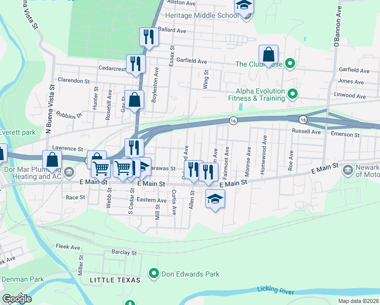 map of restaurants, bars, coffee shops, grocery stores, and more near 80 Oakwood Avenue in Newark