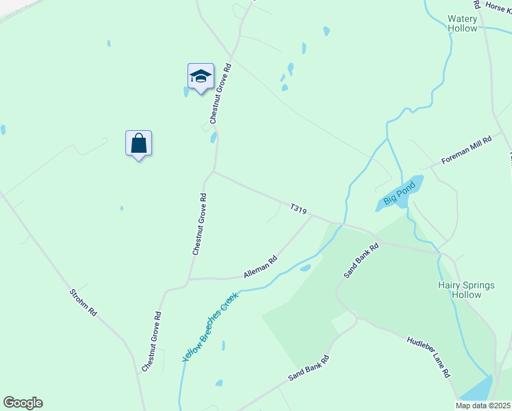 map of restaurants, bars, coffee shops, grocery stores, and more near 27 Gutshall Road in Shippensburg