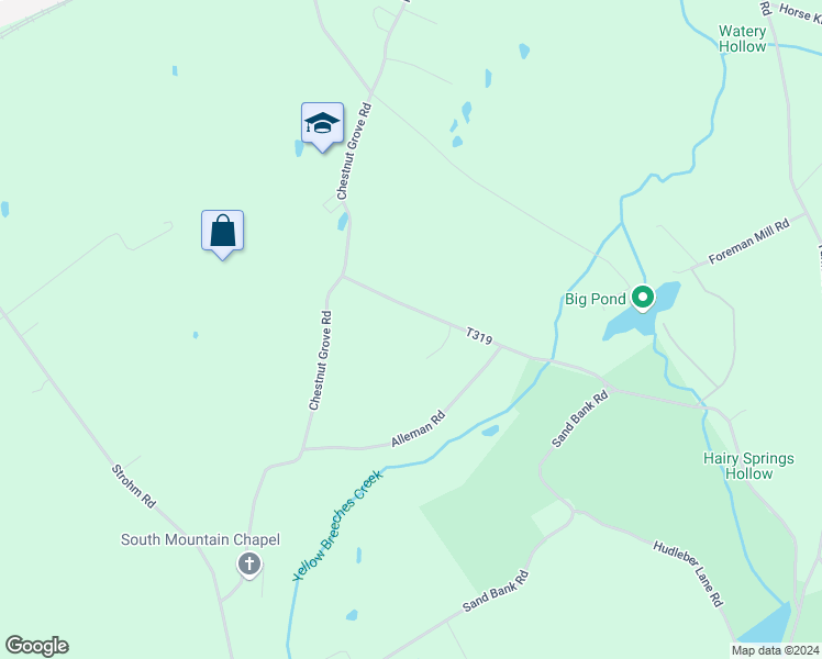 map of restaurants, bars, coffee shops, grocery stores, and more near 27 Gutshall Road in Shippensburg