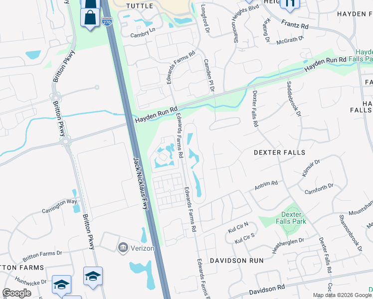 map of restaurants, bars, coffee shops, grocery stores, and more near 5438 Abel Merril Road in Columbus
