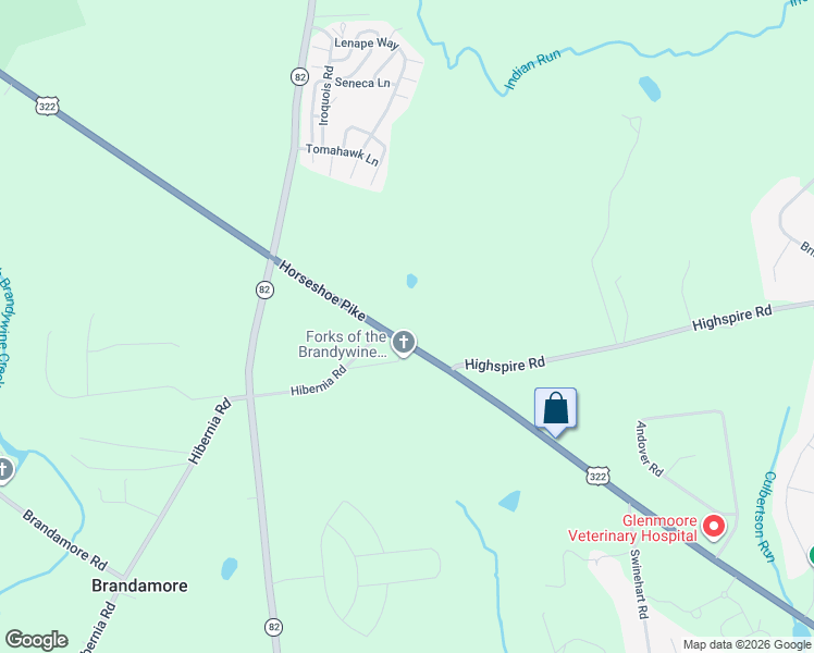 map of restaurants, bars, coffee shops, grocery stores, and more near 1691 Horseshoe Pike in Chester County