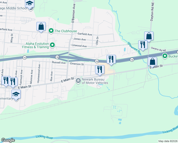 map of restaurants, bars, coffee shops, grocery stores, and more near 35 Magnolia Avenue in Newark