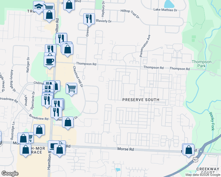 map of restaurants, bars, coffee shops, grocery stores, and more near 4043 Summerstone Drive in Columbus