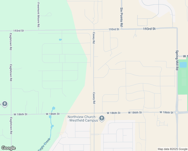map of restaurants, bars, coffee shops, grocery stores, and more near 18130 Casey Road in Westfield