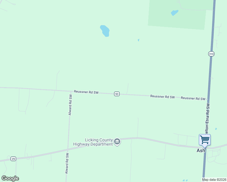 map of restaurants, bars, coffee shops, grocery stores, and more near 10140 Reussner Road Southwest in Pataskala