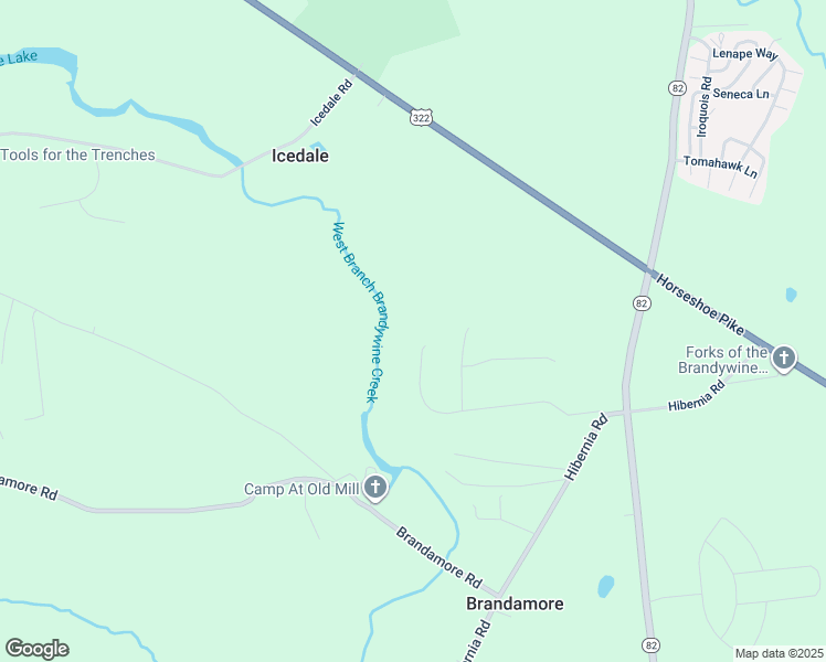 map of restaurants, bars, coffee shops, grocery stores, and more near 26 Brandywine Dr in Glenmoore
