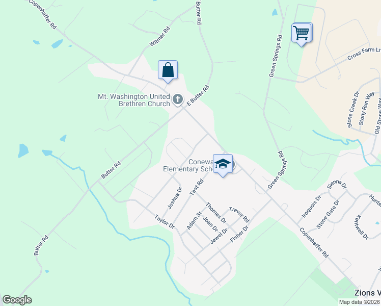 map of restaurants, bars, coffee shops, grocery stores, and more near 80 Andrew Drive in York