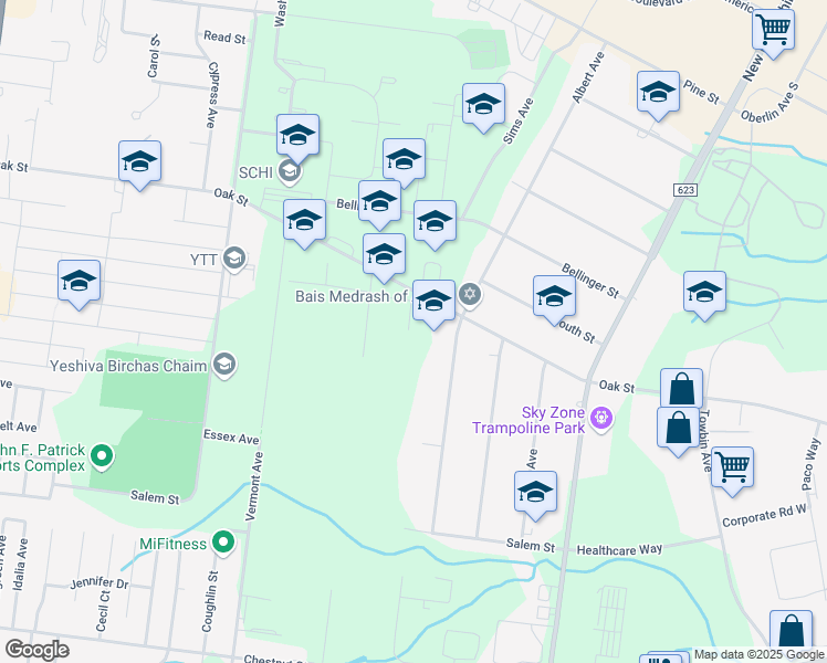 map of restaurants, bars, coffee shops, grocery stores, and more near 772 Albert Avenue in Lakewood Township