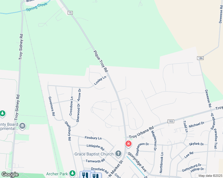 map of restaurants, bars, coffee shops, grocery stores, and more near 906 Barrington Drive in Troy