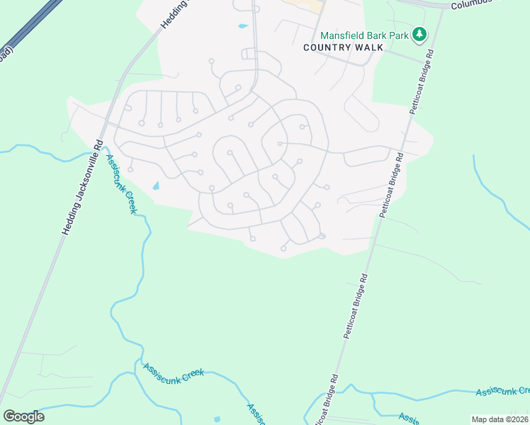 map of restaurants, bars, coffee shops, grocery stores, and more near 1 Covered Bridge Lane in Mansfield