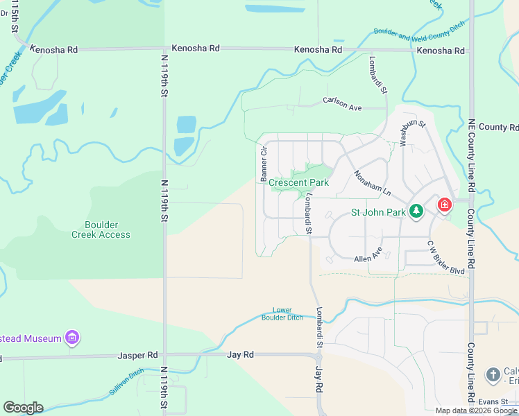 map of restaurants, bars, coffee shops, grocery stores, and more near 1230 Banner Circle in Erie