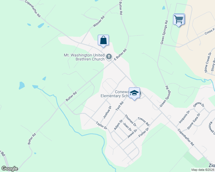 map of restaurants, bars, coffee shops, grocery stores, and more near 65 Evan Drive in York