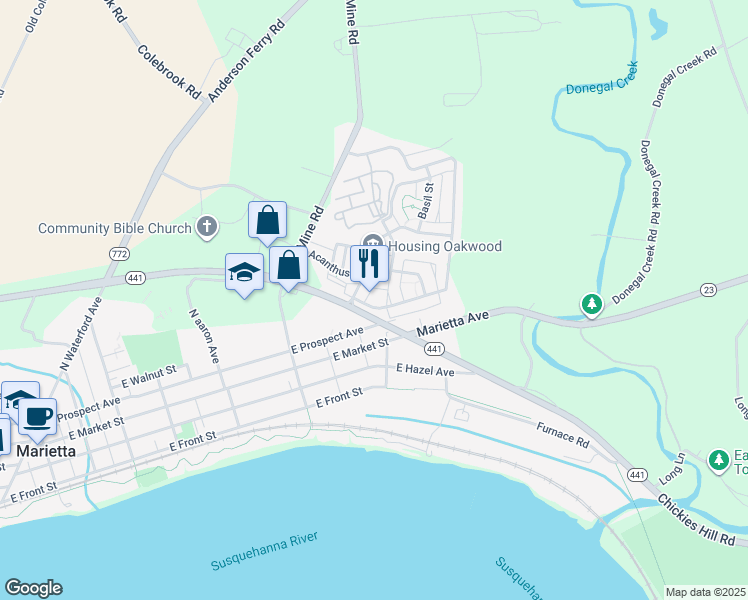 map of restaurants, bars, coffee shops, grocery stores, and more near 192 Daplin Avenue in Marietta