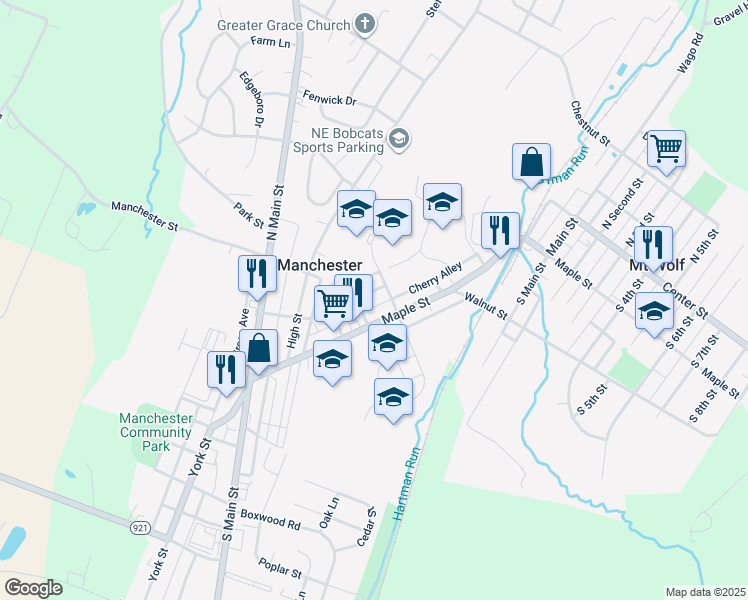 map of restaurants, bars, coffee shops, grocery stores, and more near 306 Cooper St in Manchester