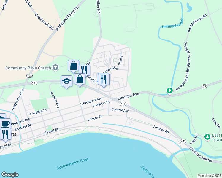 map of restaurants, bars, coffee shops, grocery stores, and more near 192 Daplin Avenue in Marietta
