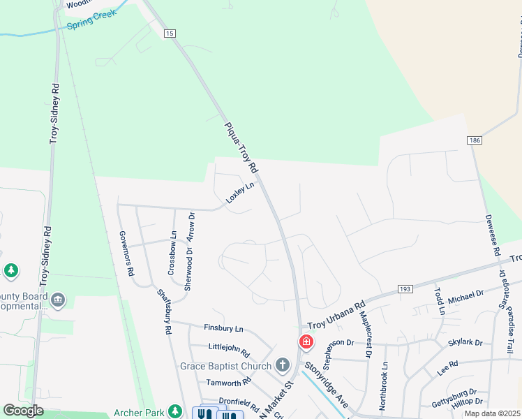 map of restaurants, bars, coffee shops, grocery stores, and more near 906 Barrington Drive in Troy