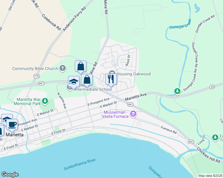 map of restaurants, bars, coffee shops, grocery stores, and more near 192 Daplin Avenue in Marietta