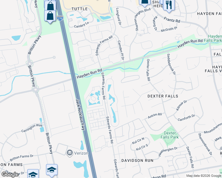 map of restaurants, bars, coffee shops, grocery stores, and more near 5438 Abel Merril Road in Columbus