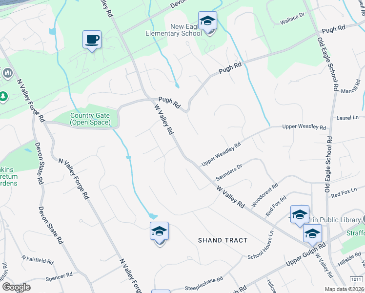 map of restaurants, bars, coffee shops, grocery stores, and more near 659 West Valley Road in Wayne