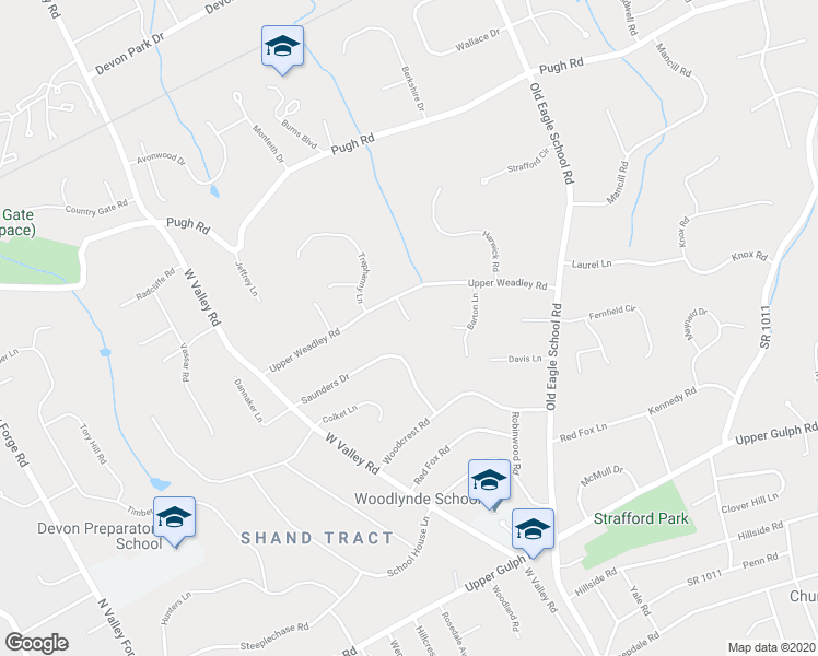 map of restaurants, bars, coffee shops, grocery stores, and more near 540 Willis Lane in Wayne