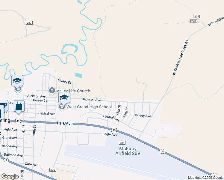 map of restaurants, bars, coffee shops, grocery stores, and more near 1675 Jackson Avenue in Kremmling