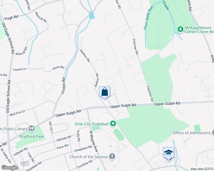 map of restaurants, bars, coffee shops, grocery stores, and more near 1124 Brian's Way in Wayne