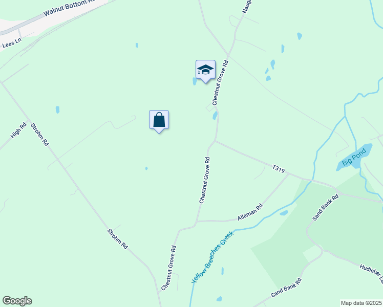 map of restaurants, bars, coffee shops, grocery stores, and more near 90 Chestnut Grove Road in Shippensburg