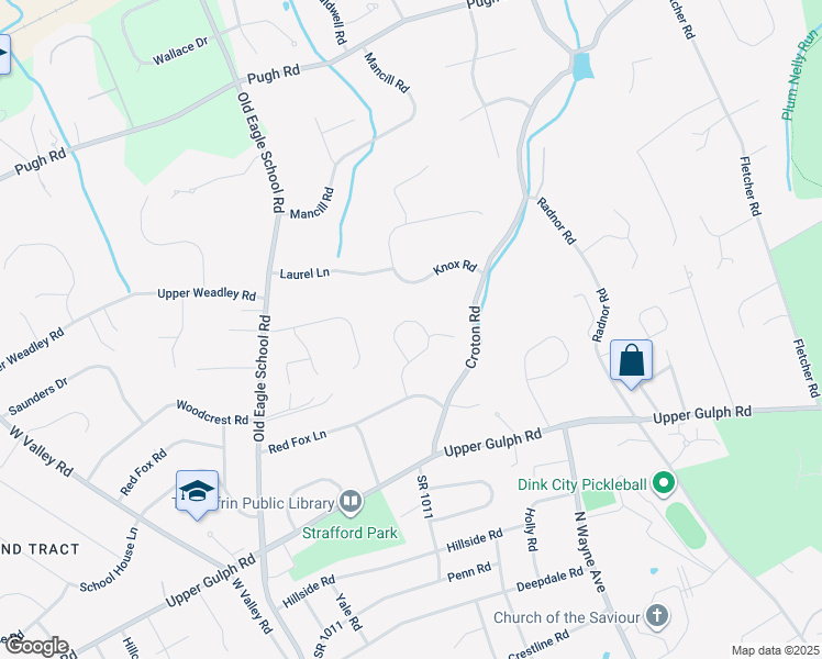 map of restaurants, bars, coffee shops, grocery stores, and more near 468 Maynard Drive in Wayne