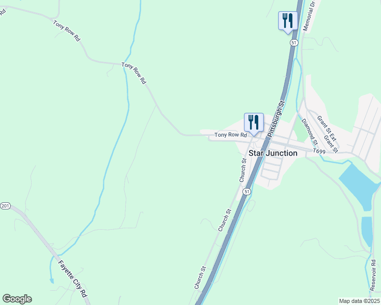 map of restaurants, bars, coffee shops, grocery stores, and more near in Star Junction