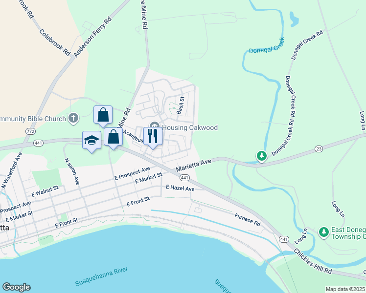 map of restaurants, bars, coffee shops, grocery stores, and more near 122 Honeysuckle Drive in Marietta
