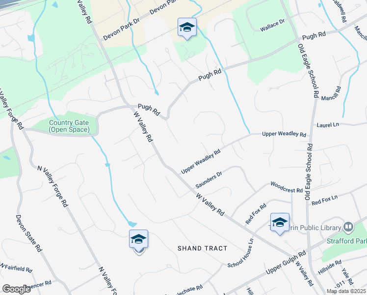 map of restaurants, bars, coffee shops, grocery stores, and more near 610 Jeffrey Lane in Wayne