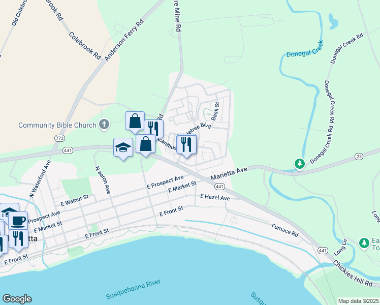 map of restaurants, bars, coffee shops, grocery stores, and more near 192 Daplin Avenue in Marietta