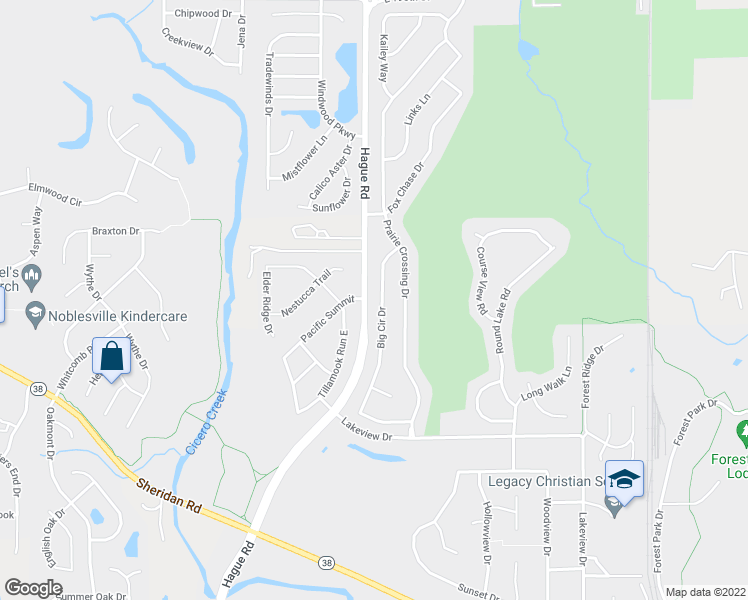 map of restaurants, bars, coffee shops, grocery stores, and more near 18891 Big Circle Drive in Noblesville