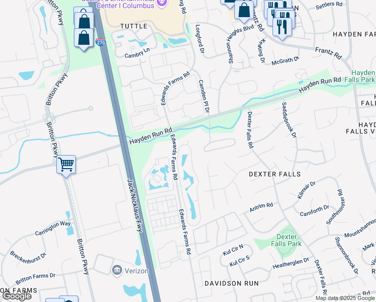 map of restaurants, bars, coffee shops, grocery stores, and more near 5558 York County Road in Columbus