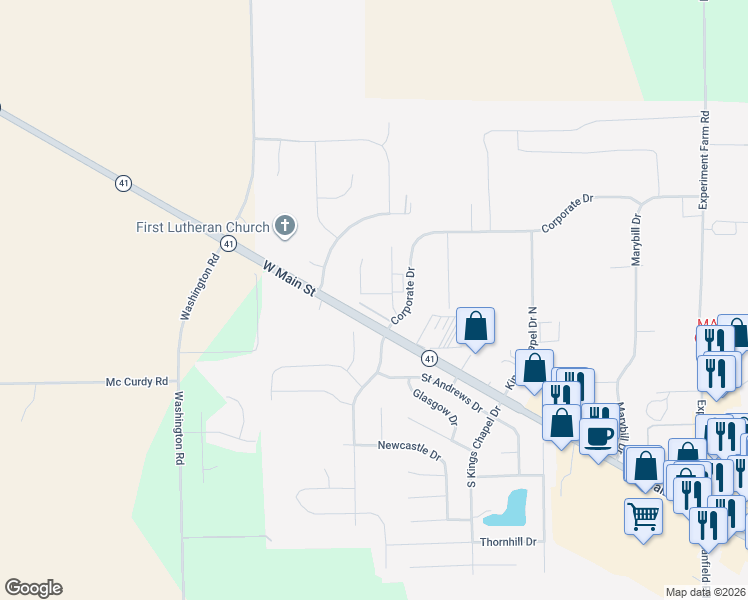 map of restaurants, bars, coffee shops, grocery stores, and more near 2723 Fairview Court in Troy