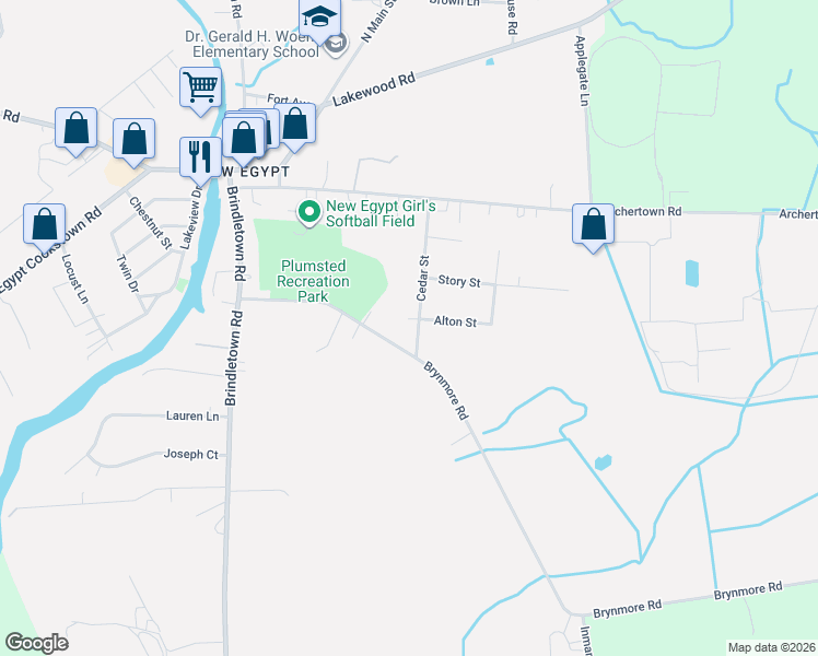 map of restaurants, bars, coffee shops, grocery stores, and more near 35 Cedar Street in Plumsted