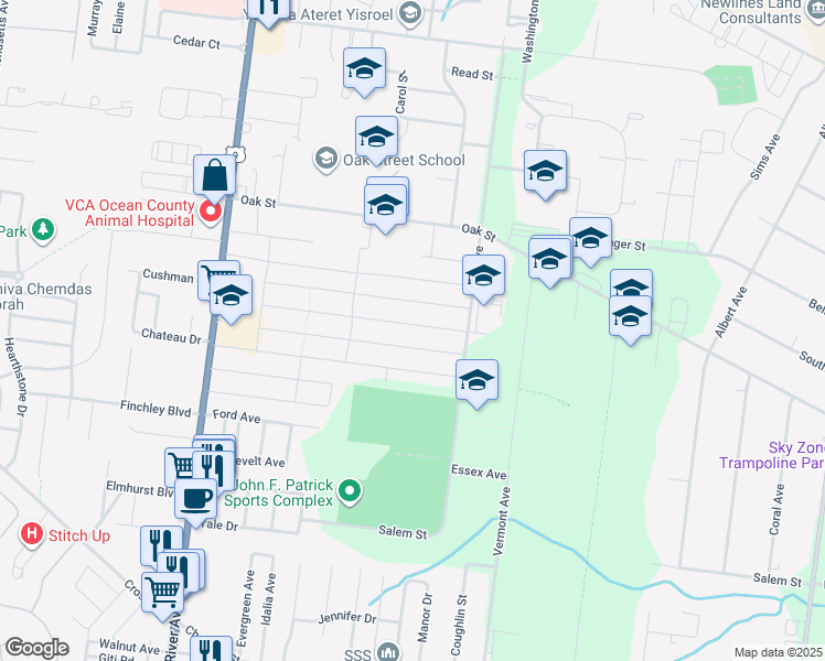 map of restaurants, bars, coffee shops, grocery stores, and more near 86 Bradhurst Avenue in Lakewood