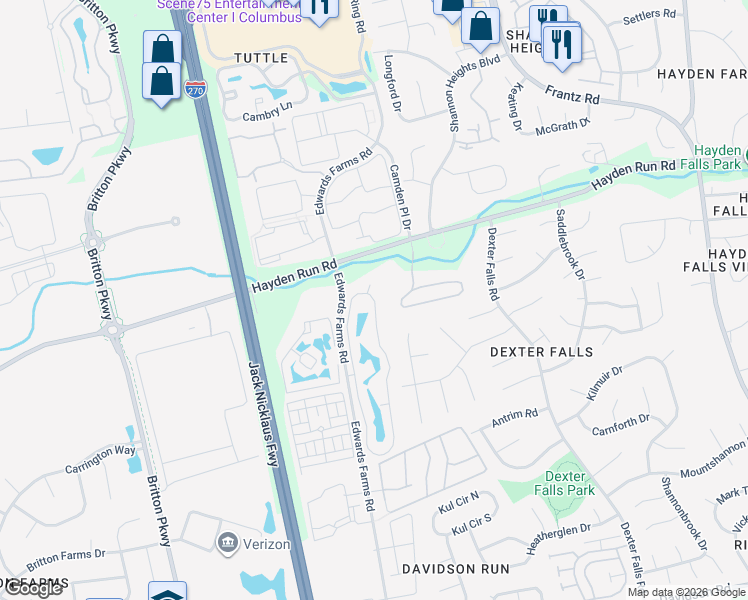 map of restaurants, bars, coffee shops, grocery stores, and more near 5524 York County Road in Columbus