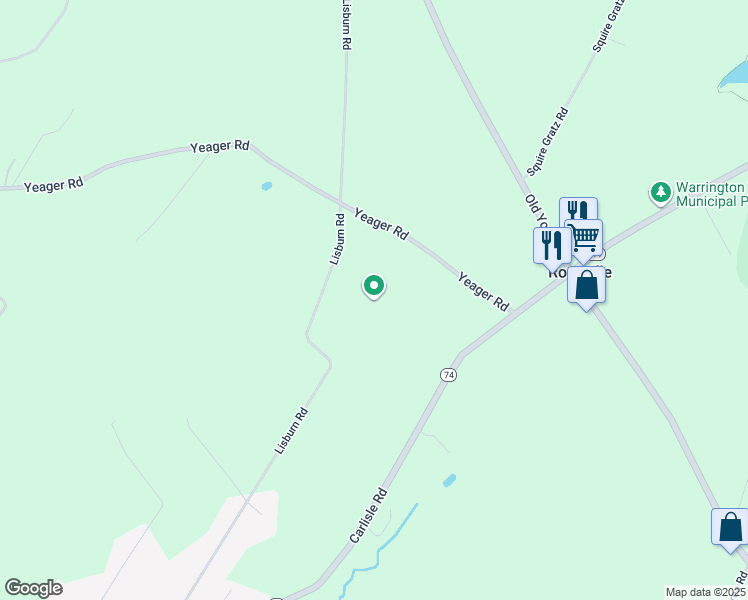 map of restaurants, bars, coffee shops, grocery stores, and more near 1400 Lisburn Road in Wellsville