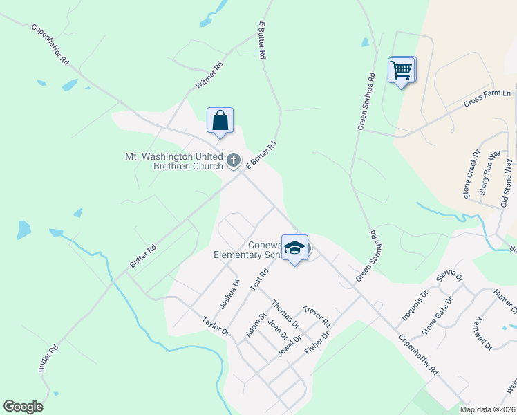 map of restaurants, bars, coffee shops, grocery stores, and more near 680 Copenhaffer Road in York
